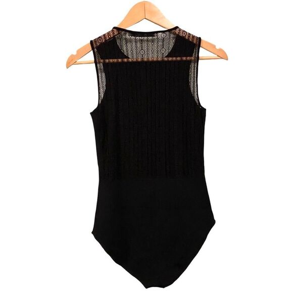 Zara Black Lace Back Knit Sleeveless Body Suit Tank Top in Size Medium - Picture 3 of 8